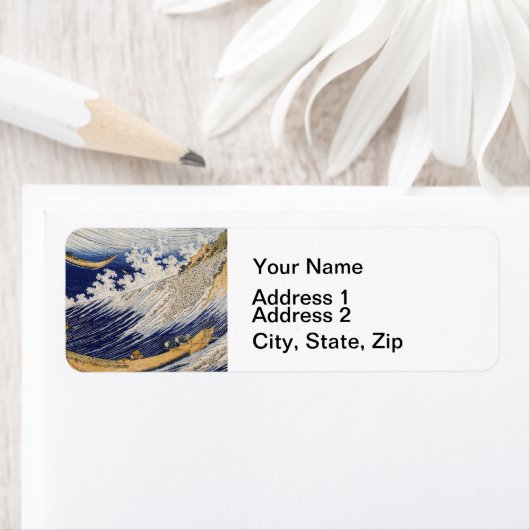 Hokusai Ocean Waves Zee Boten Etiket (Insitu)