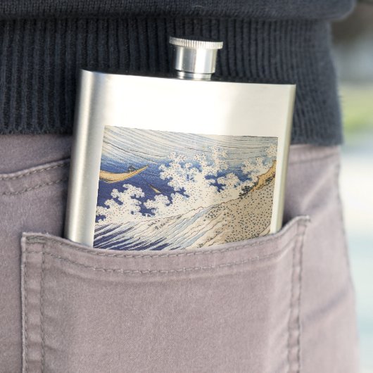 Hokusai Ocean Waves Zee Boten Flacon (Voorbeeld)