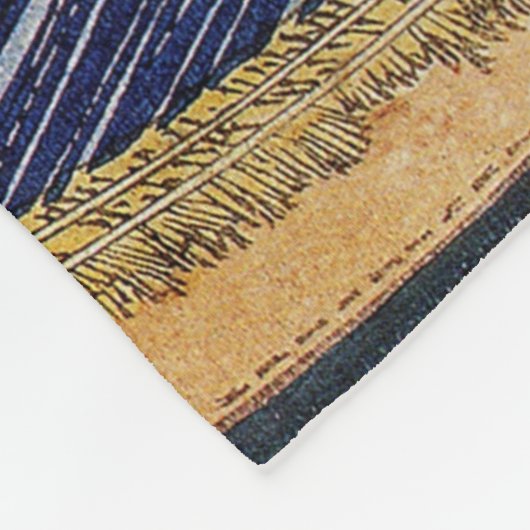 Hokusai Ocean Waves Zee Boten Fleece Deken (Hoek)