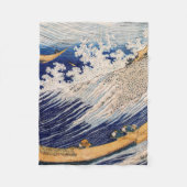 Hokusai Ocean Waves Zee Boten Fleece Deken (Voorkant)