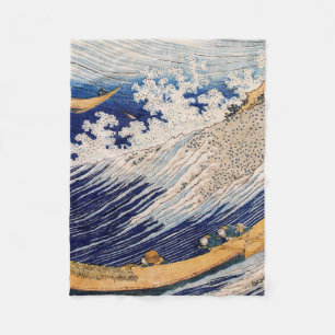 Hokusai Ocean Waves Zee Boten Fleece Deken