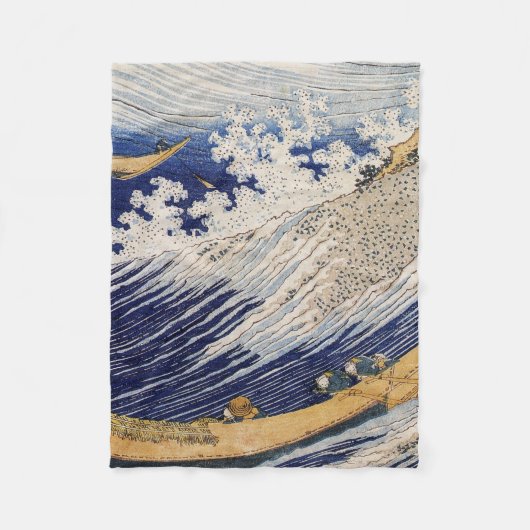 Hokusai Ocean Waves Zee Boten Fleece Deken (Voorkant)