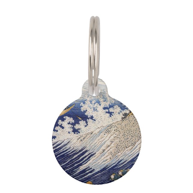 Hokusai Ocean Waves Zee Boten Huisdierpenning (Voorkant)