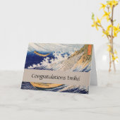 Hokusai Ocean Waves Zee Boten Kaart (Gele Bloem)