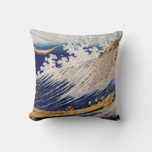 Hokusai Ocean Waves Zee Boten Kussen