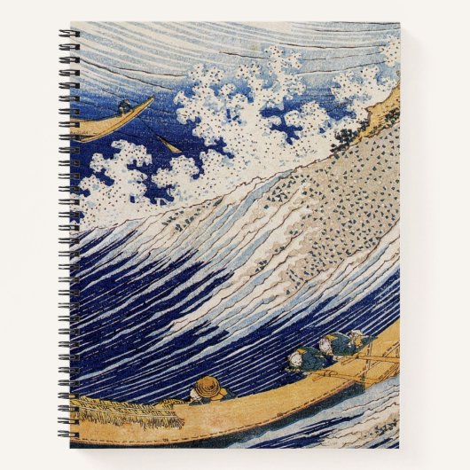Hokusai Ocean Waves Zee Boten Notitieboek (Voorkant)