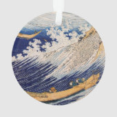 Hokusai Ocean Waves Zee Boten Ornament (achterkant)