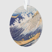Hokusai Ocean Waves Zee Boten Ornament (voorkant)