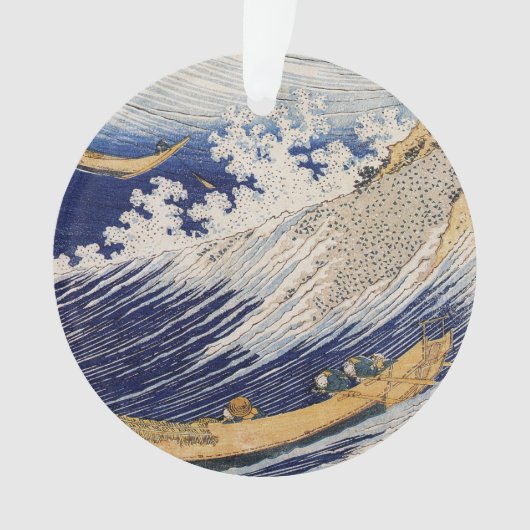 Hokusai Ocean Waves Zee Boten Ornament (voorkant)