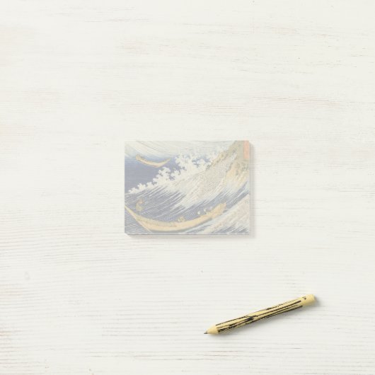 Hokusai Ocean Waves Zee Boten Post-it® Notes (Op bureau)