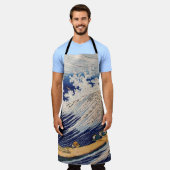 Hokusai Ocean Waves Zee Boten Schort (Gedragen)