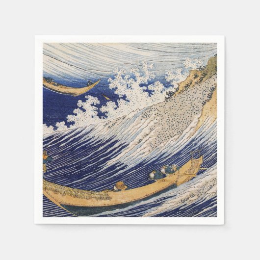 Hokusai Ocean Waves Zee Boten Servet (Voorkant)