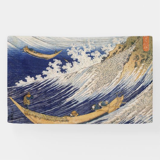 Hokusai Ocean Waves Zee Boten Spandoek (Horizontaal)