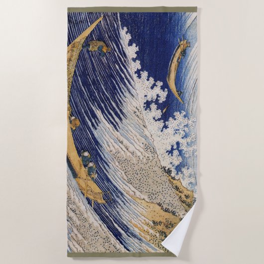 Hokusai Ocean Waves Zee Boten Strandlaken (Voorkant)