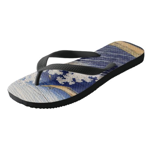 Hokusai Ocean Waves Zee Boten Teenslippers (Schuin)