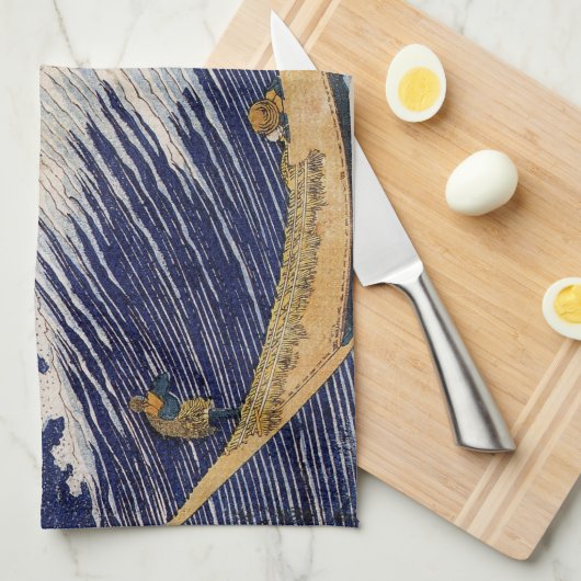 Hokusai Ocean Waves Zee Boten Theedoek (Quarter Fold)