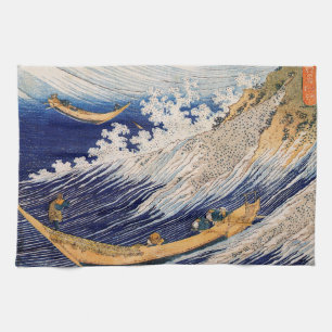 Hokusai Ocean Waves Zee Boten Theedoek