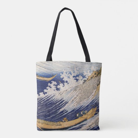 Hokusai Ocean Waves Zee Boten Tote Bag (Achterkant)