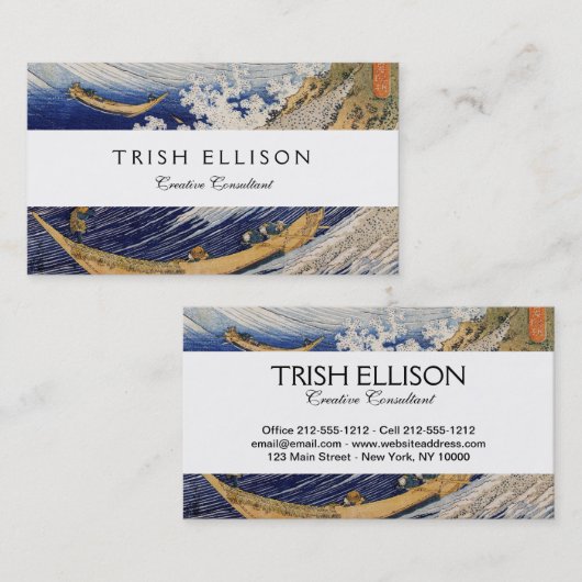 Hokusai Ocean Waves Zee Boten Visitekaartje (Voorkant / Achterkant)