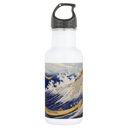 Hokusai Ocean Waves Zee Boten Waterfles (Voorkant)