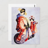 Hokusai Oiran en Kamuro Briefkaart (Voorkant / Achterkant)
