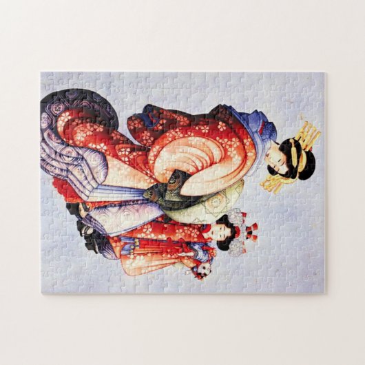 Hokusai Oiran en Kamuro Puzzle Legpuzzel (Horizontaal)