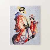 Hokusai Oiran en Kamuro Puzzle Legpuzzel (Verticaal)