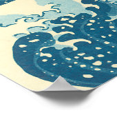 Hokusai - onder de golf van Kanagawa Poster (Hoek)