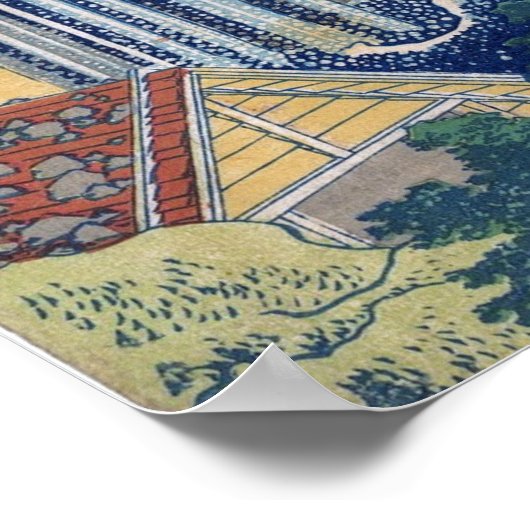 Hokusai - Ono Waterfall, Kisokaido Poster (Hoek)