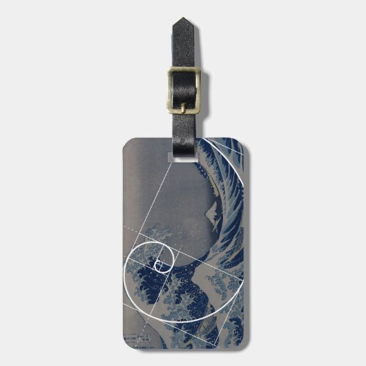 Hokusai ontmoet Fibonacci, Gouden Verhouding Bagagelabel (Voorkant verticaal)