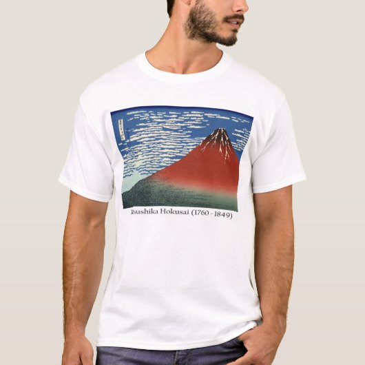 Hokusai op de berg Fuji, de lucht rond de zuidwind T-shirt (Voorkant)