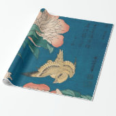 Hokusai Peonies en Canarische  galerieHD Cadeaupapier (Uitgerold)