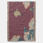 Hokusai Peonies en Canary Throw Blanket Deken (Voorkant Verticaal)