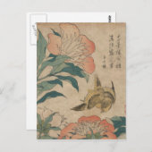 Hokusai Peony en Canarische Eilanden Briefkaart (Voorkant / Achterkant)