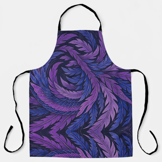 Hokusai Phoenix Apron | Purple Japanese Art Feathe Schort (Voorkant)