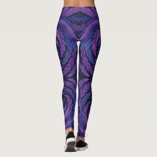 Hokusai Phoenix Art Feather Design Leggings (Achterkant)
