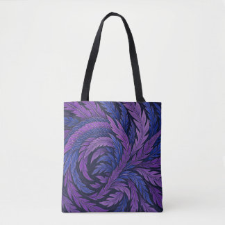Hokusai Phoenix Tote Purple Feather Japan Art Bag