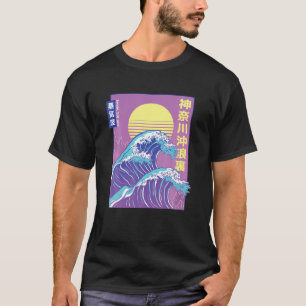 Hokusai Retro Vaporwave Aesthetic Large Wave T-shirt
