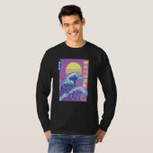 Hokusai Retro Vaporwave Aesthetic Large Wave T-shirt (Voorkant volledig)
