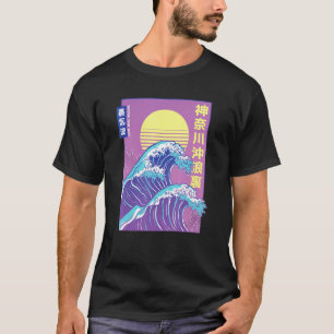 Hokusai Retro Vaporwave Aesthetic Large Wave T-shirt