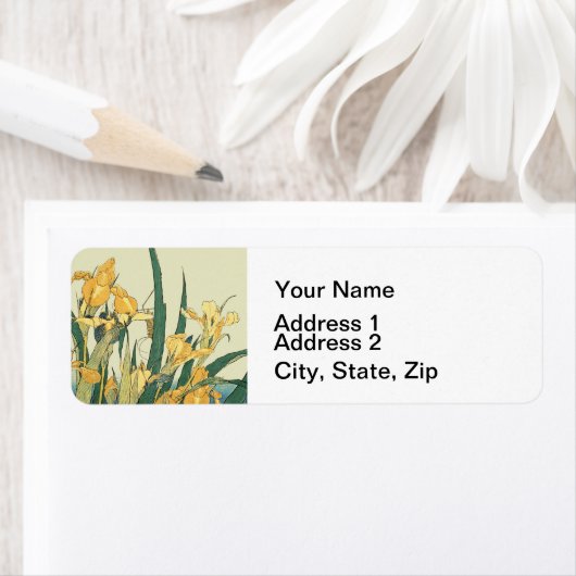 Hokusai sprinkhaan en iris Japan Etiket (Insitu)