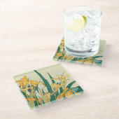 Hokusai sprinkhaan en iris Japan Glazen Onderzetter (Schuin)