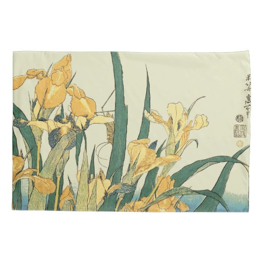 Hokusai sprinkhaan en iris Japan Kussensloop (Achterkant)