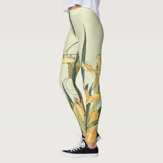 Hokusai sprinkhaan en iris Japan Leggings (Links)
