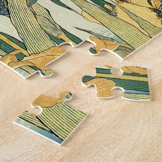 Hokusai sprinkhaan en iris Japan Legpuzzel (Zijkant)