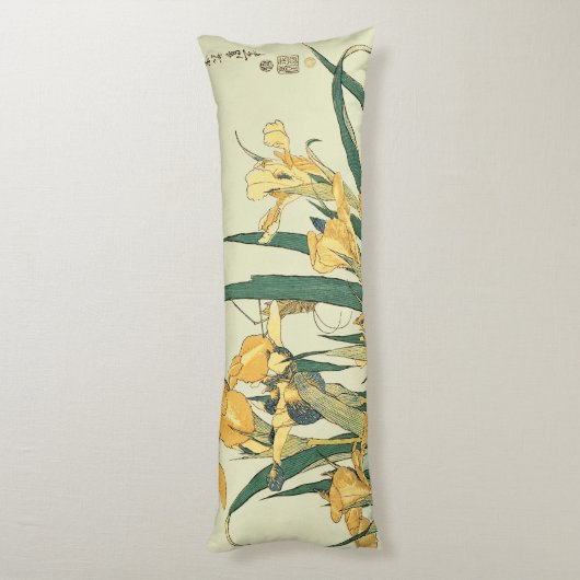Hokusai sprinkhaan en iris Japan Lichaamskussen (Achterkant (Verticaal))
