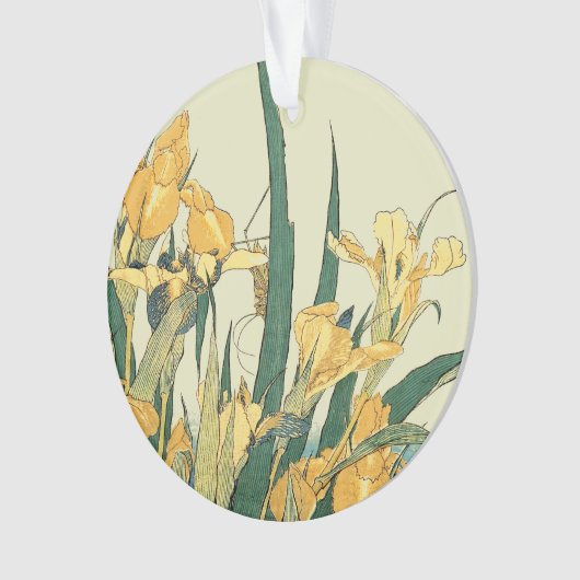Hokusai sprinkhaan en iris Japan Ornament (voorkant)