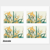 Hokusai sprinkhaan en iris Japan Rechthoekige Sticker (Vel)