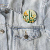 Hokusai sprinkhaan en iris Japan Ronde Button 5,7 Cm (In situ)