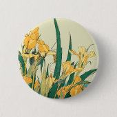 Hokusai sprinkhaan en iris Japan Ronde Button 5,7 Cm (Voorkant)